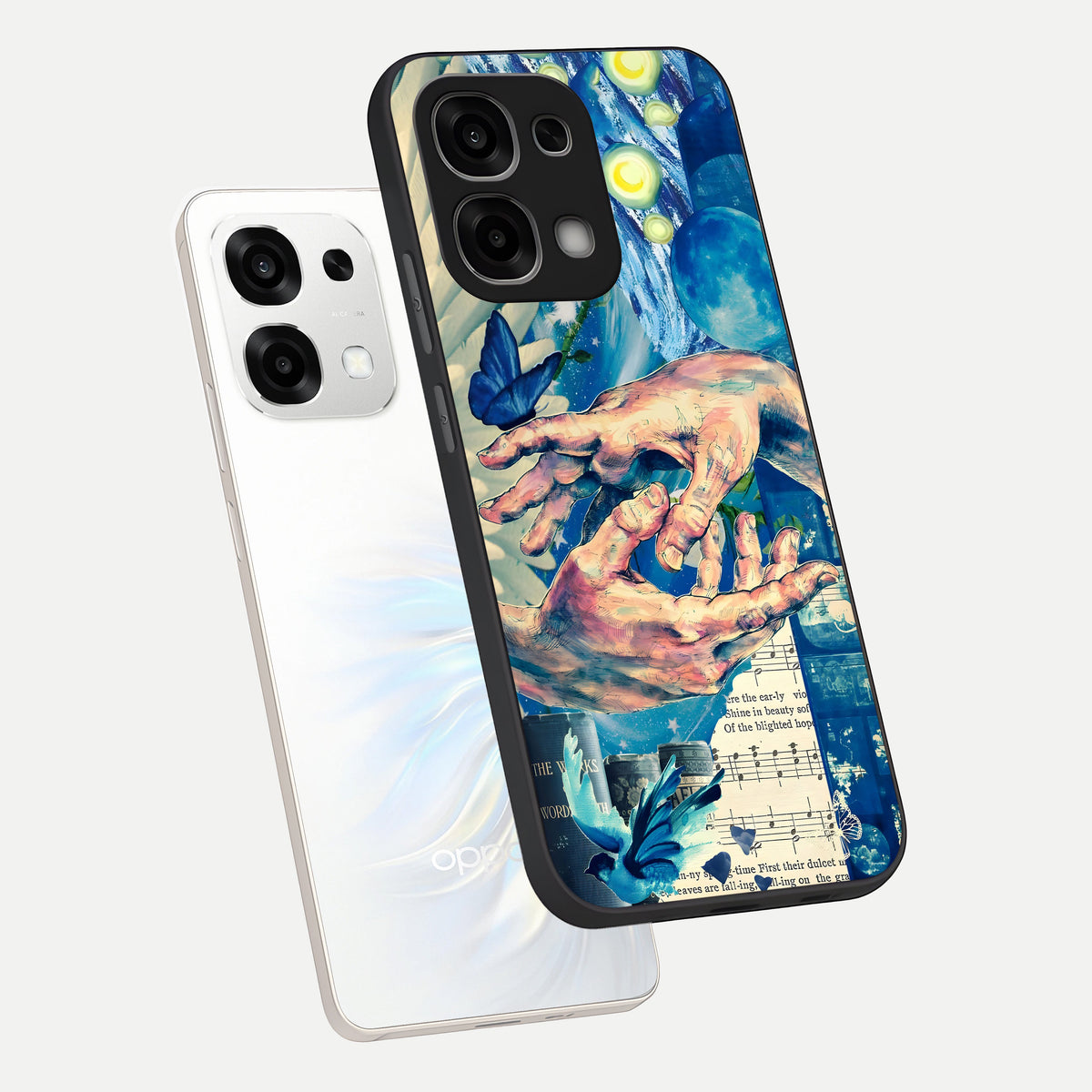  Aesthetic Divider phone case For Oppo F33 5G showing premium glass back cover with detailed artwork