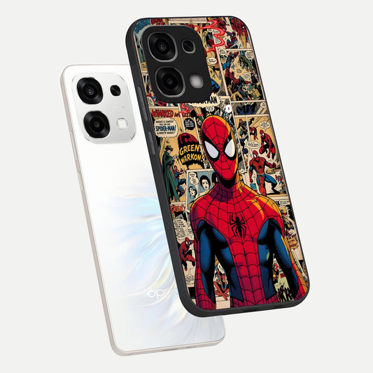  Aesthetic Spider phone case For Oppo F33 5G showing premium glass back cover with detailed artwork