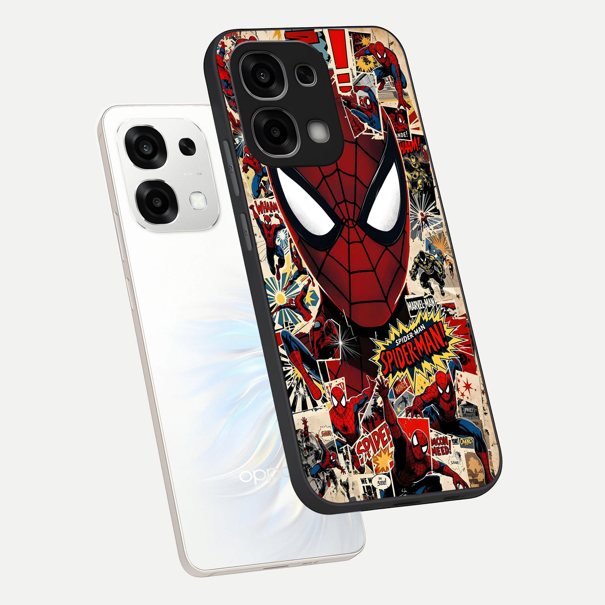  Aesthetic Wonder Spider phone case For Oppo F33 5G showing premium glass back cover with detailed artwork