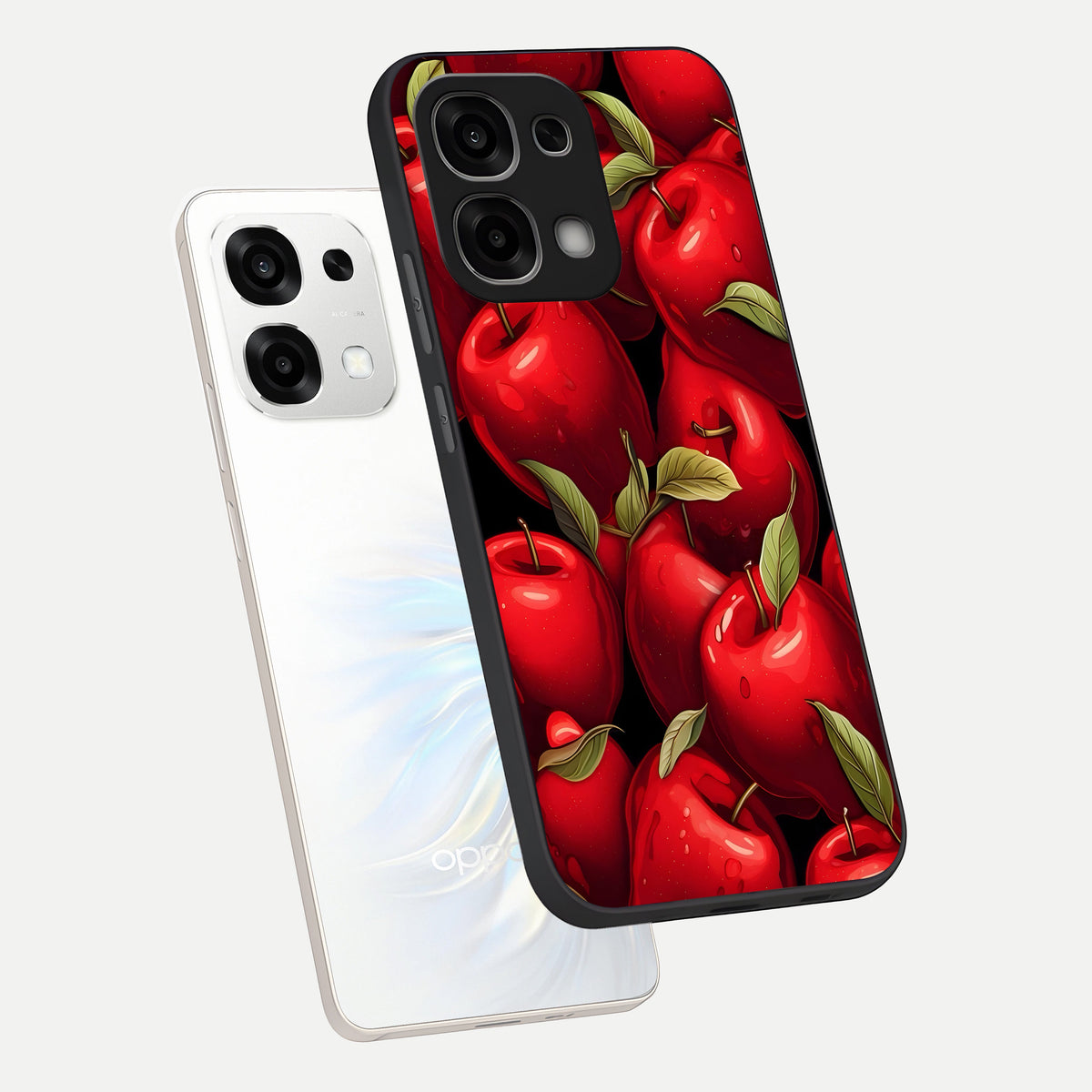  Apple Pattern phone case For Oppo F33 5G showing premium glass back cover with detailed artwork