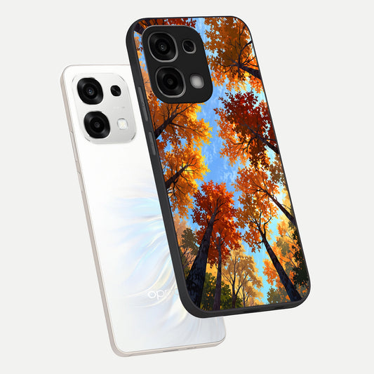  Autumn Sky Rise phone case For Oppo F33 5G showing premium glass back cover with detailed artwork