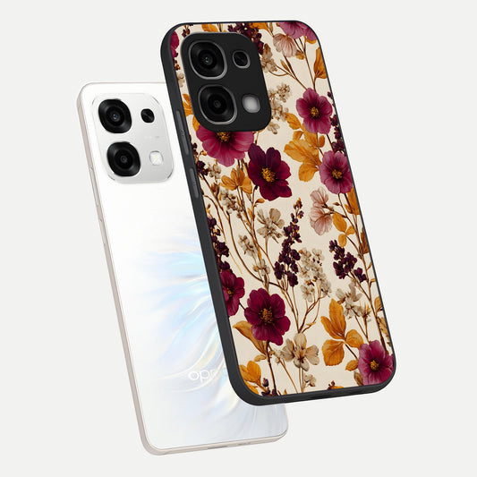  Autumn Wine Bloom phone case For Oppo F33 5G showing premium glass back cover with detailed artwork
