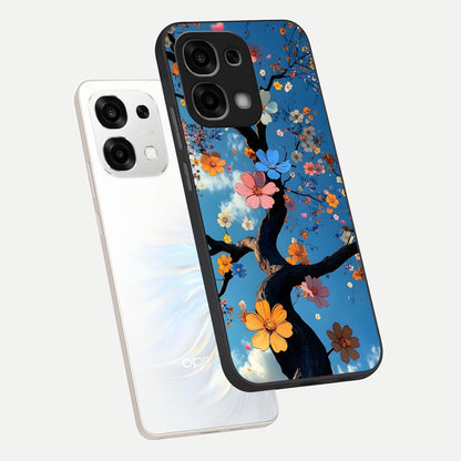  Blossom Dream Sky phone case For Oppo F33 5G showing premium glass back cover with detailed artwork
