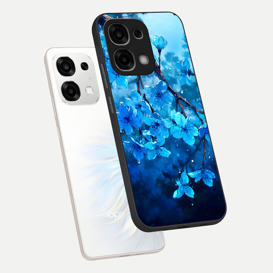  Blue Blossoms Branch phone case For Oppo F33 5G showing premium glass back cover with detailed artwork