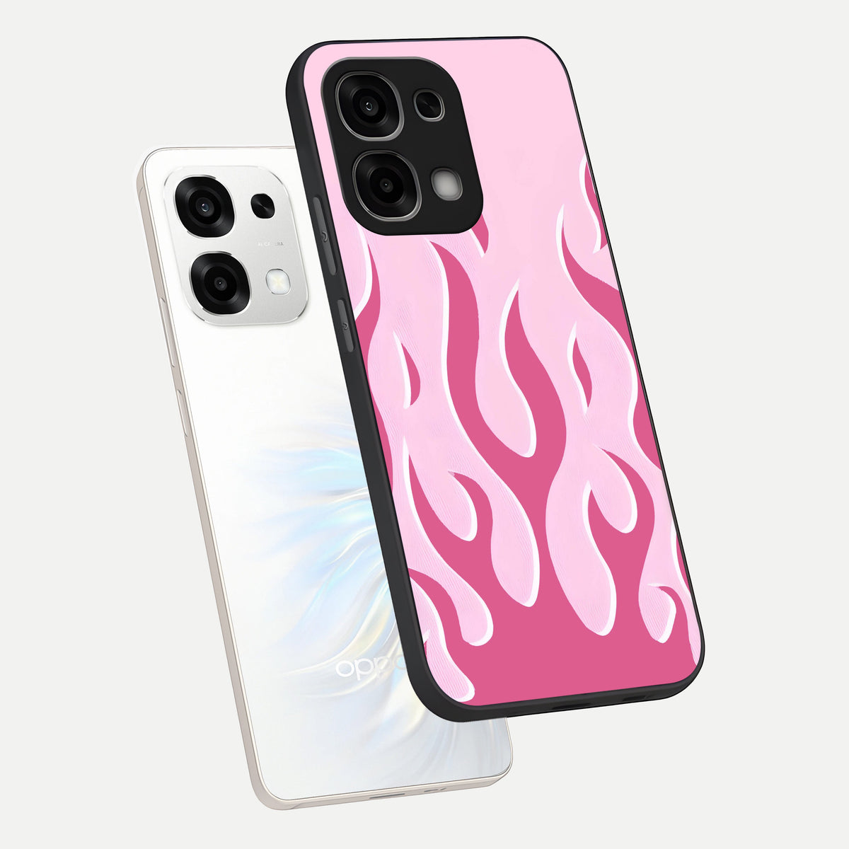  Blush Flame Energy phone case For Oppo F33 5G showing premium glass back cover with detailed artwork