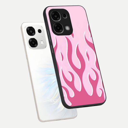  Blush Flame Energy phone case For Oppo F33 5G showing premium glass back cover with detailed artwork