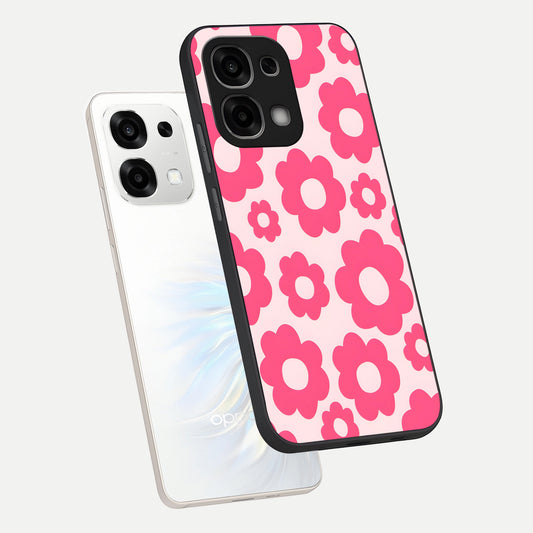  Blush Flower Pop phone case For Oppo F33 5G showing premium glass back cover with detailed artwork