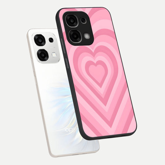  Blush Heart Waves phone case For Oppo F33 5G showing premium glass back cover with detailed artwork