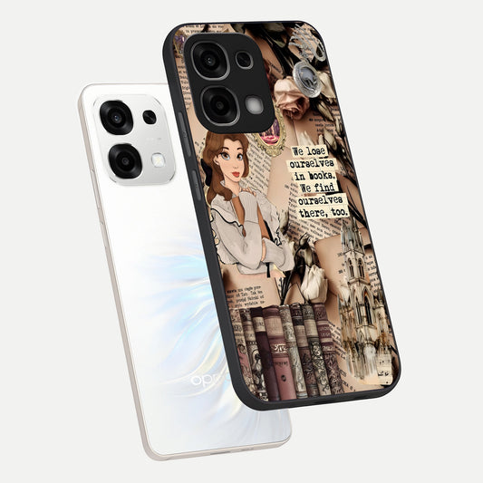  Bookish Dream World phone case For Oppo F33 5G showing premium glass back cover with detailed artwork