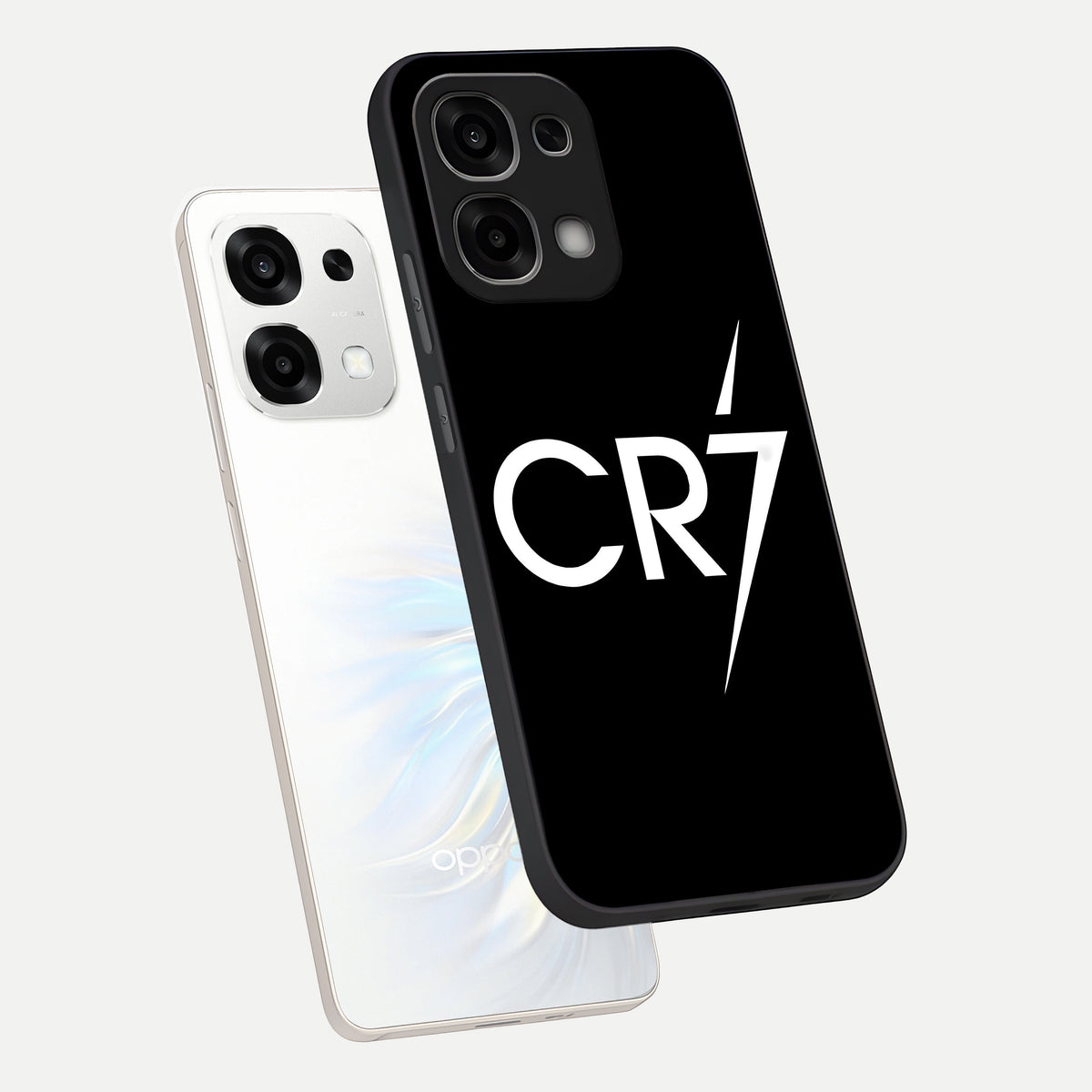  CR7 Elite Strike phone case For Oppo F33 5G showing premium glass back cover with detailed artwork