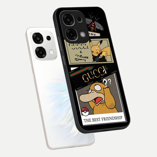  Cartoon Brand Play Mashup phone case For Oppo F33 5G showing premium glass back cover with detailed artwork