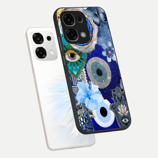  Celestial Blue Vision phone case For Oppo F33 5G showing premium glass back cover with detailed artwork