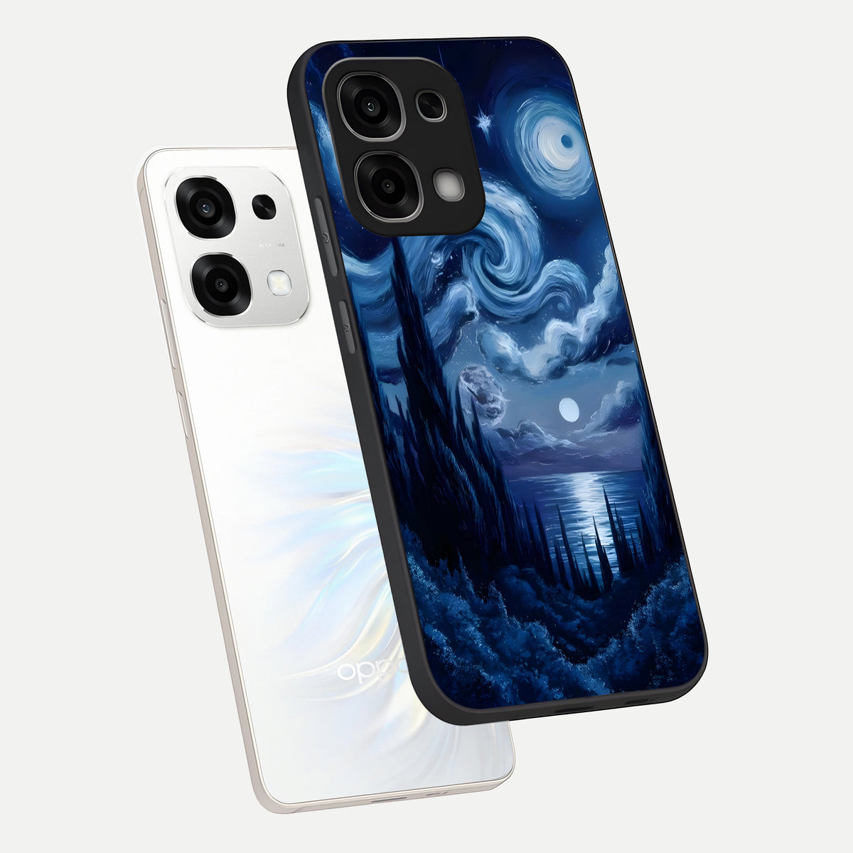  Celestial Dream Van Gogh phone case For Oppo F33 5G showing premium glass back cover with detailed artwork