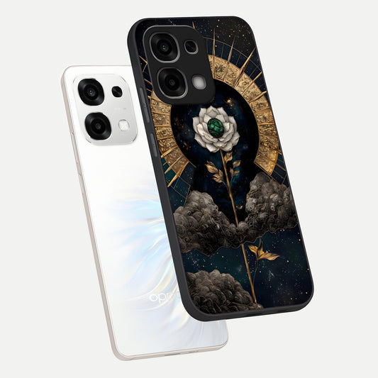  Celestial Lotus Morang phone case For Oppo F33 5G showing premium glass back cover with detailed artwork
