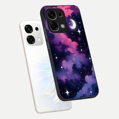  Celestial Moon Magic phone case For Oppo F33 5G showing premium glass back cover with detailed artwork