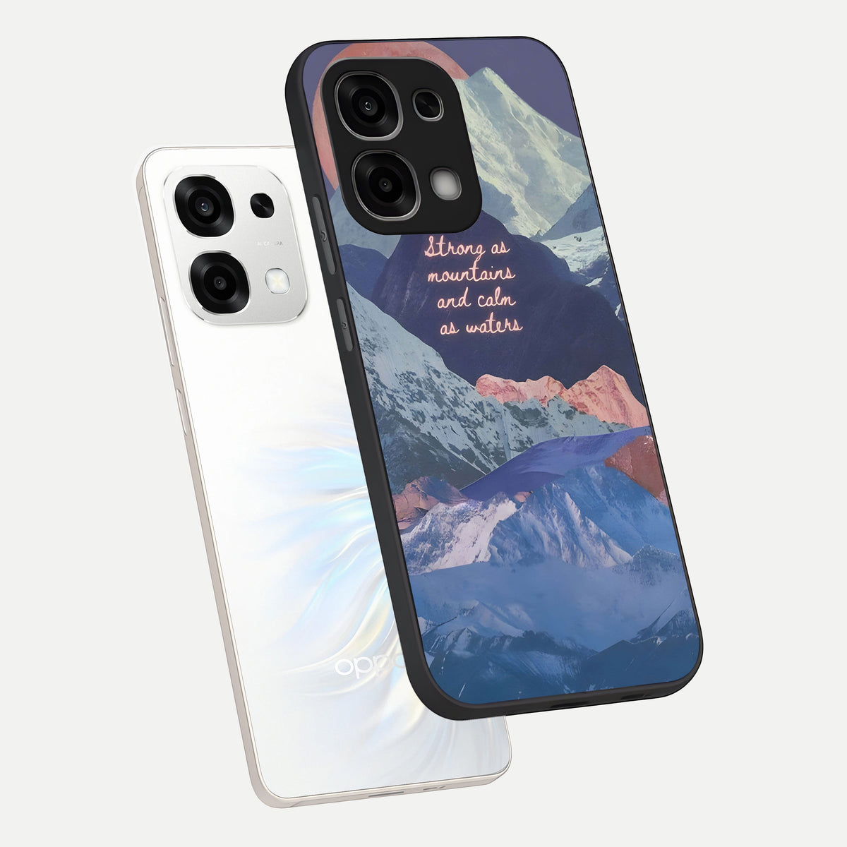  Celestial Mountain Calm phone case For Oppo F33 5G showing premium glass back cover with detailed artwork