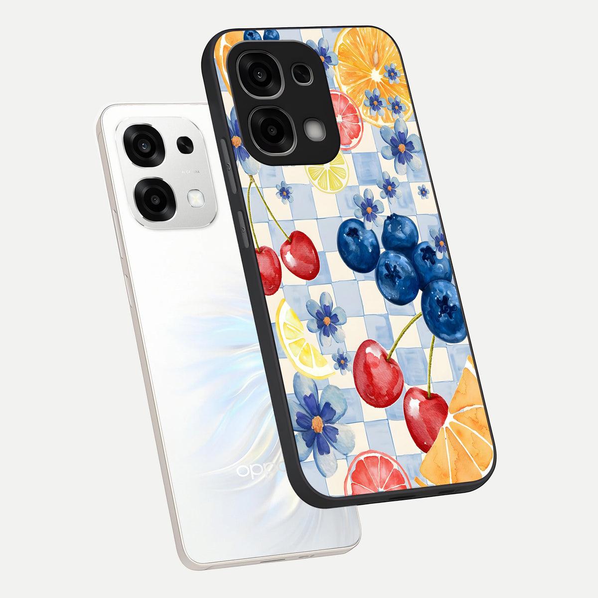  Citrus Bloom Joy phone case For Oppo F33 5G showing premium glass back cover with detailed artwork