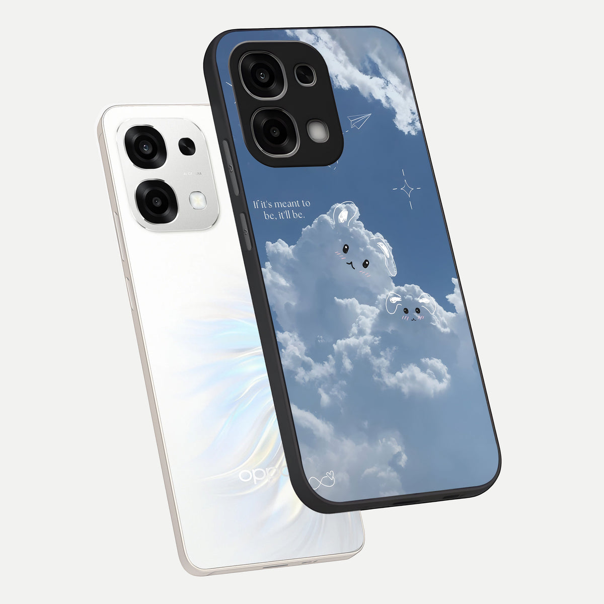  Cloud Bunny Dreams phone case For Oppo F33 5G showing premium glass back cover with detailed artwork