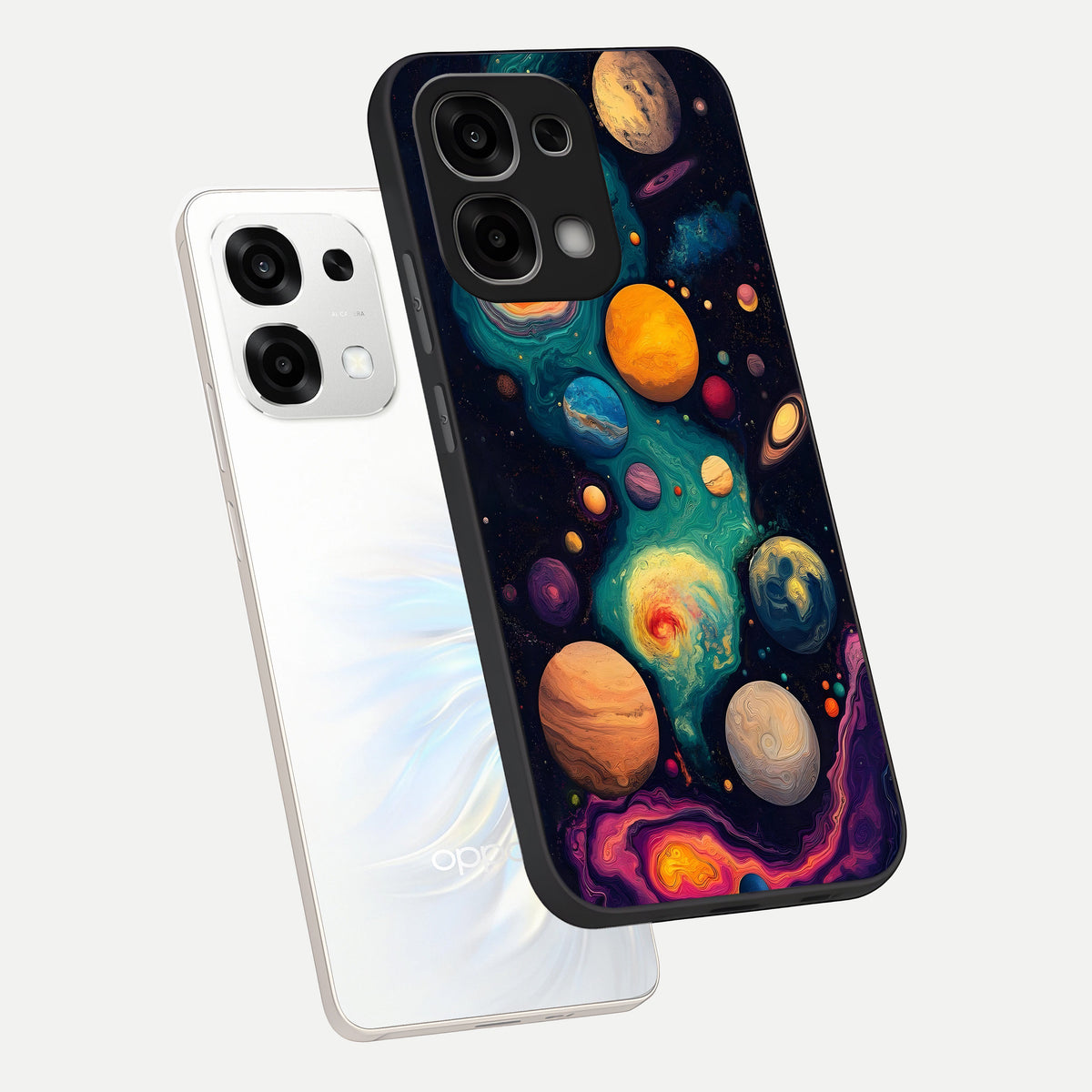  Cosmic Planet Journey phone case For Oppo F33 5G showing premium glass back cover with detailed artwork
