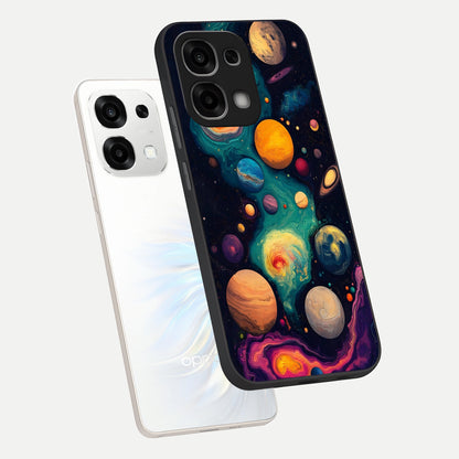  Cosmic Planet Journey phone case For Oppo F33 5G showing premium glass back cover with detailed artwork