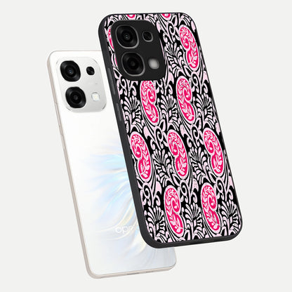  Crimson Paisley Charm phone case For Oppo F33 5G showing premium glass back cover with detailed artwork