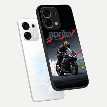  Dark Aprilla phone case For Oppo F33 5G showing premium glass back cover with detailed artwork