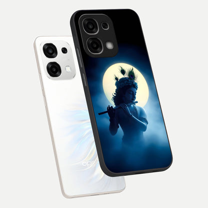  Divine Moon Flute phone case For Oppo F33 5G showing premium glass back cover with detailed artwork