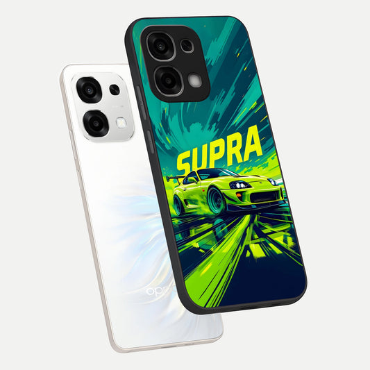  Electric Supra Thunder phone case For Oppo F33 5G showing premium glass back cover with detailed artwork