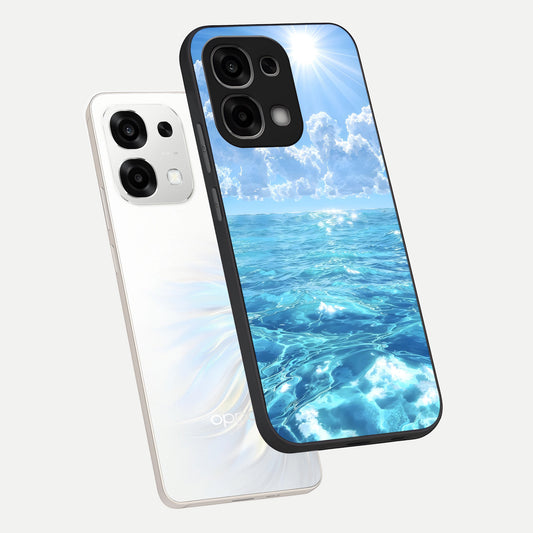  Endless Ocean Horizon phone case For Oppo F33 5G showing premium glass back cover with detailed artwork