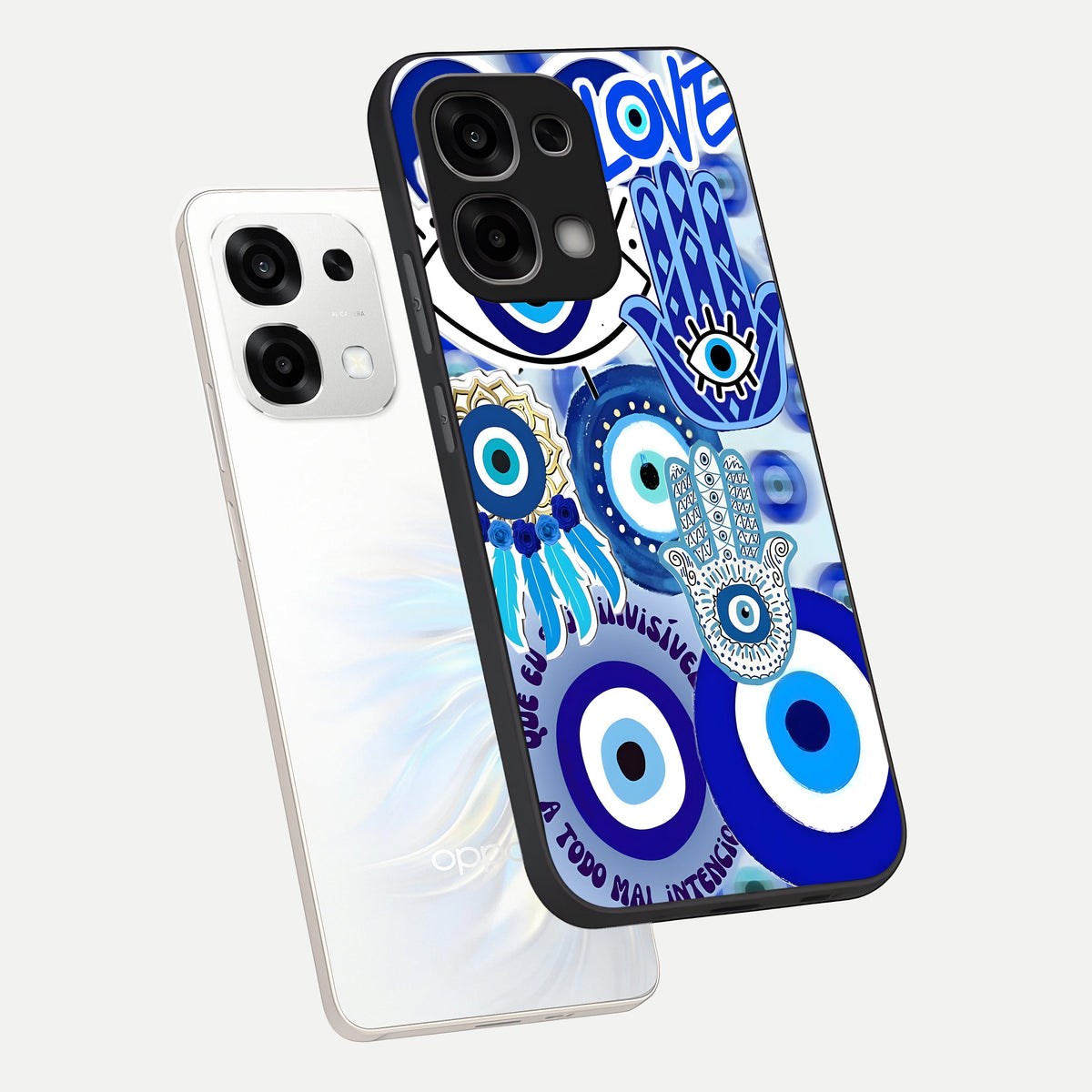  Evil Eyes Dream phone case For Oppo F33 5G showing premium glass back cover with detailed artwork