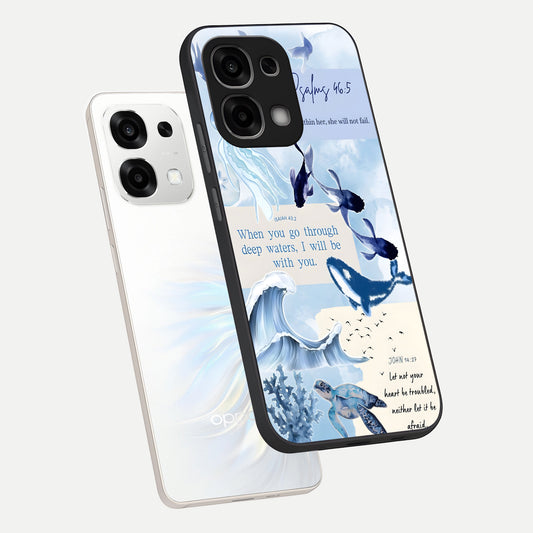  Faithful Ocean Promise phone case For Oppo F33 5G showing premium glass back cover with detailed artwork