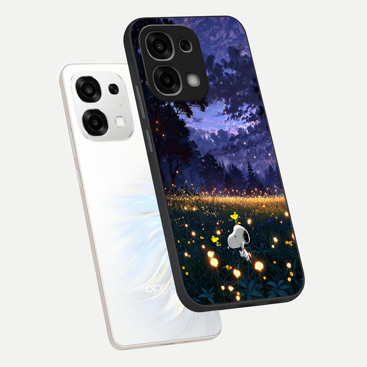  Firefly Meadow Magic phone case For Oppo F33 5G showing premium glass back cover with detailed artwork