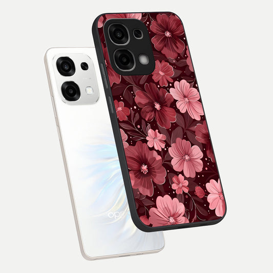  Flower Blush Bloom phone case For Oppo F33 5G showing premium glass back cover with detailed artwork