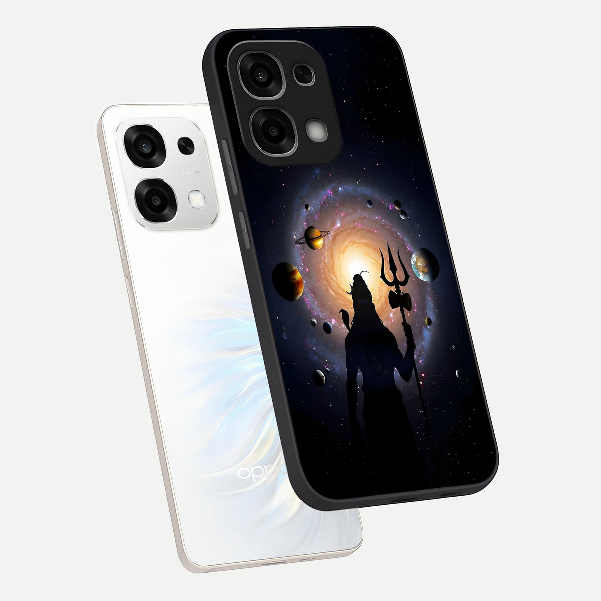  Galactic Shiva Vision phone case For Oppo F33 5G showing premium glass back cover with detailed artwork