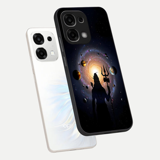  Galactic Shiva Vision phone case For Oppo F33 5G showing premium glass back cover with detailed artwork
