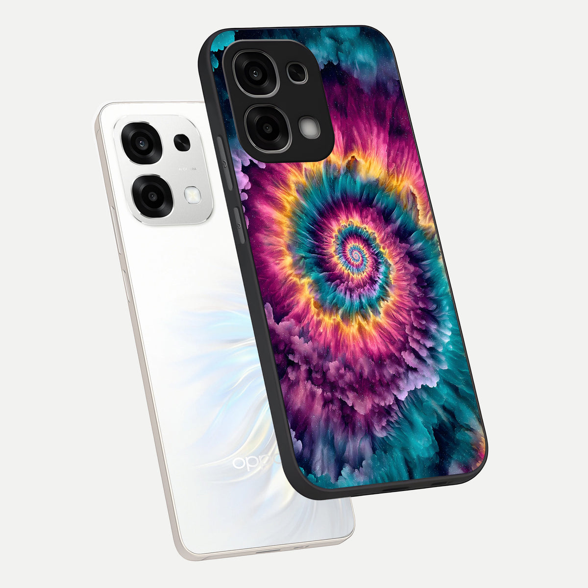  Galactic Spiral Burst phone case For Oppo F33 5G showing premium glass back cover with detailed artwork