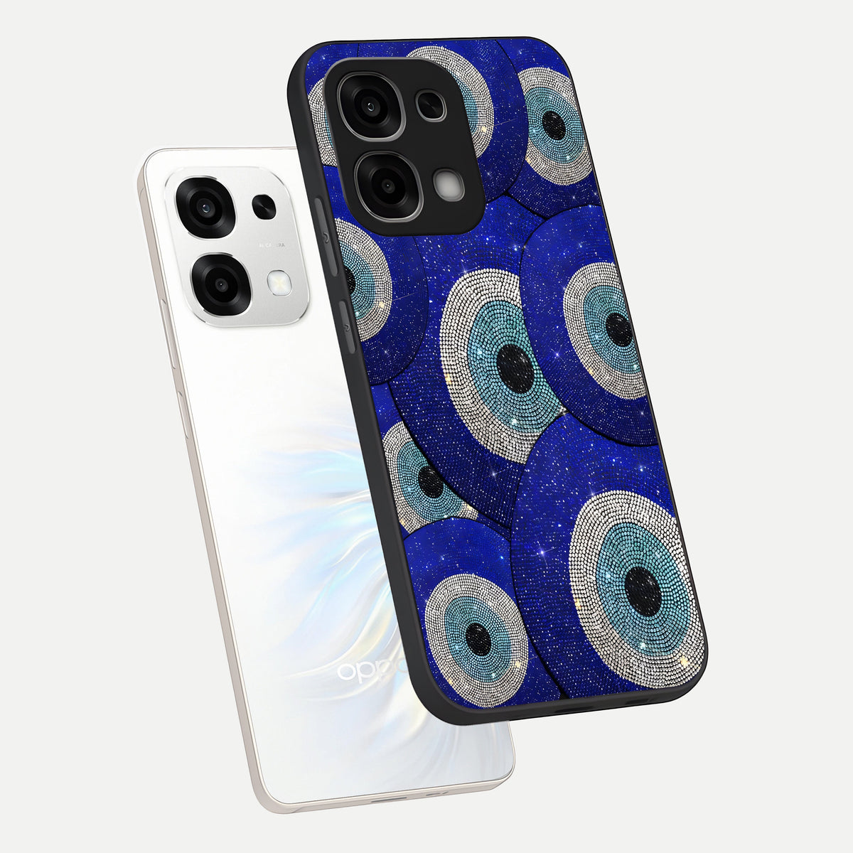  Galaxy Eye Flow phone case For Oppo F33 5G showing premium glass back cover with detailed artwork