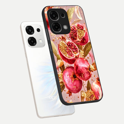  Golden Bloom Glow phone case For Oppo F33 5G showing premium glass back cover with detailed artwork
