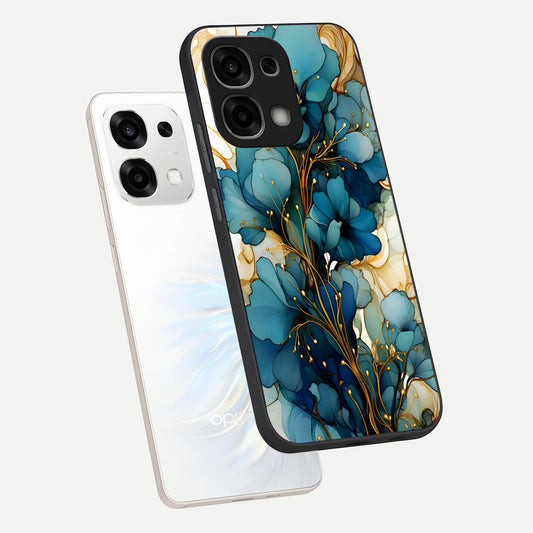  Golden Bloom Symphony phone case For Oppo F33 5G showing premium glass back cover with detailed artwork