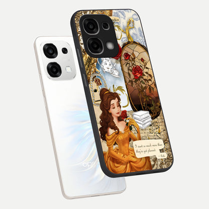  Golden Dream Belle phone case For Oppo F33 5G showing premium glass back cover with detailed artwork