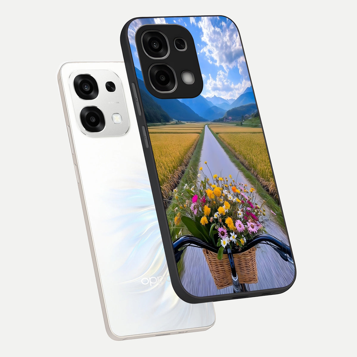  Golden Field Journey phone case For Oppo F33 5G showing premium glass back cover with detailed artwork