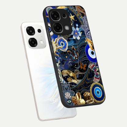  Golden Moon Magic phone case For Oppo F33 5G showing premium glass back cover with detailed artwork