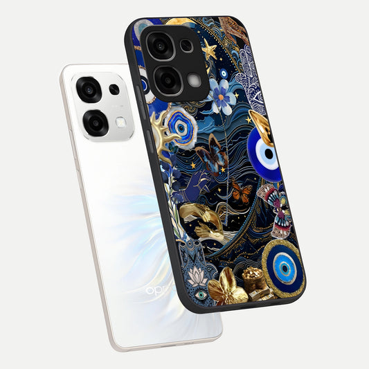  Golden Moon Magic phone case For Oppo F33 5G showing premium glass back cover with detailed artwork