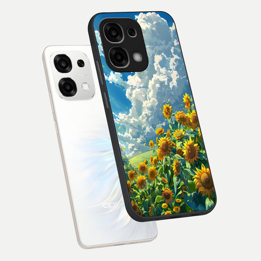  Golden Sun Glory phone case For Oppo F33 5G showing premium glass back cover with detailed artwork