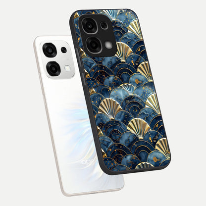  Golden Wave Luxe phone case For Oppo F33 5G showing premium glass back cover with detailed artwork