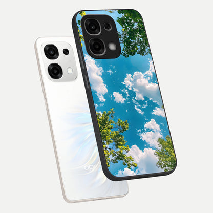  Green Moon Energy phone case For Oppo F33 5G showing premium glass back cover with detailed artwork