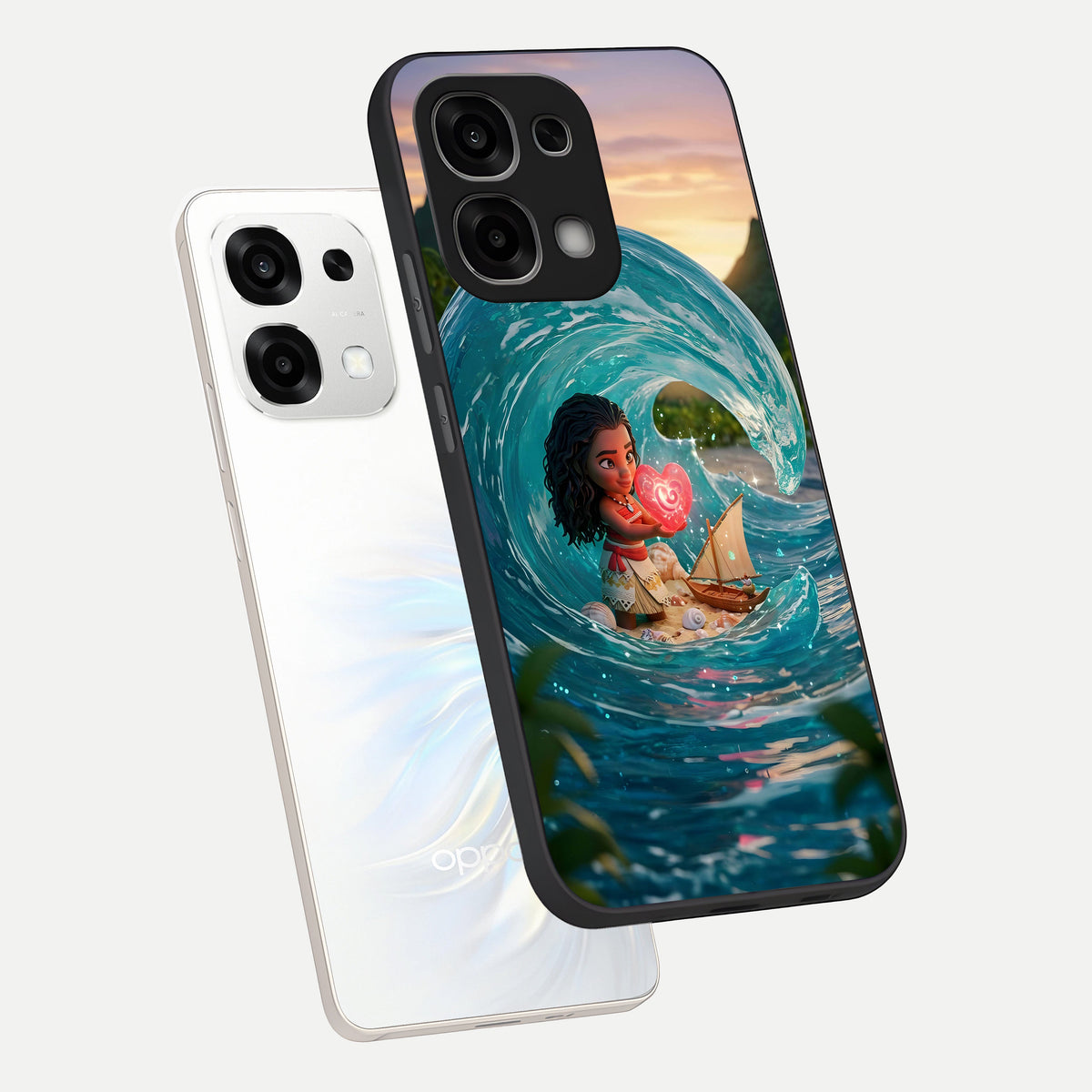  Heart of Ocean phone case For Oppo F33 5G showing premium glass back cover with detailed artwork