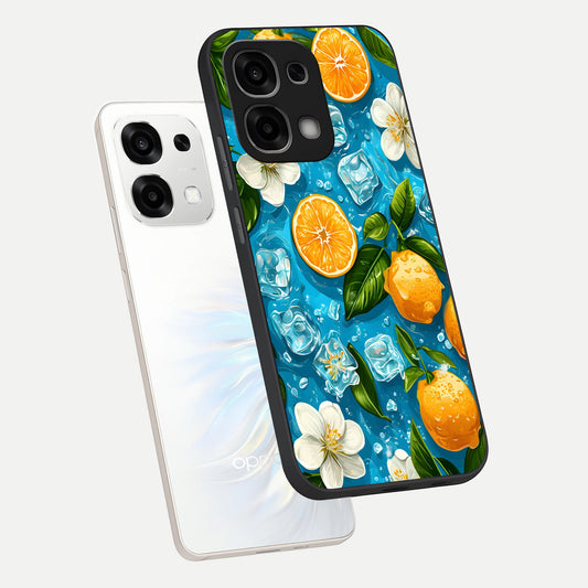  Ice Cube With Orange phone case For Oppo F33 5G showing premium glass back cover with detailed artwork