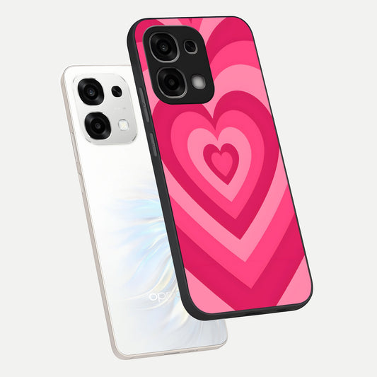  Layered Love Hearts phone case For Oppo F33 5G showing premium glass back cover with detailed artwork