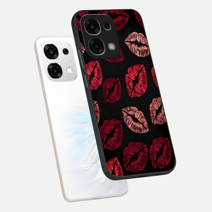  Midnight Kiss Love phone case For Oppo F33 5G showing premium glass back cover with detailed artwork